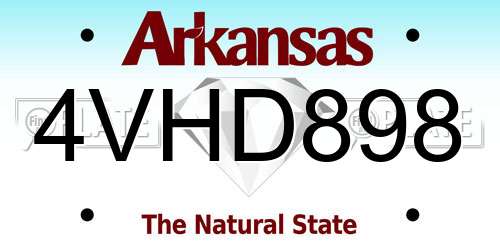 4VHD898 Arkansas License Plate