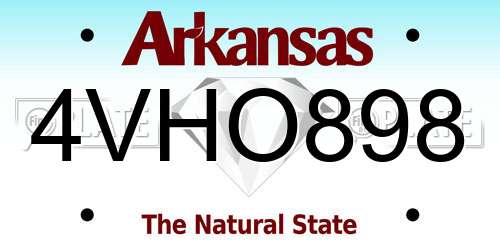 4VHO898 Arkansas License Plate