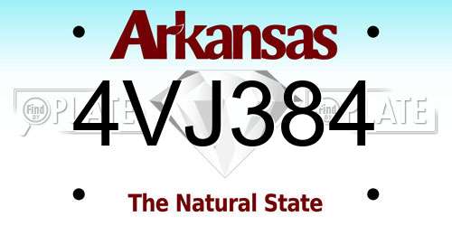 4VJ384 Arkansas License Plate