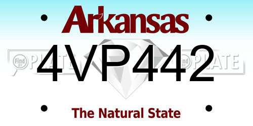 4VP442 Arkansas License Plate