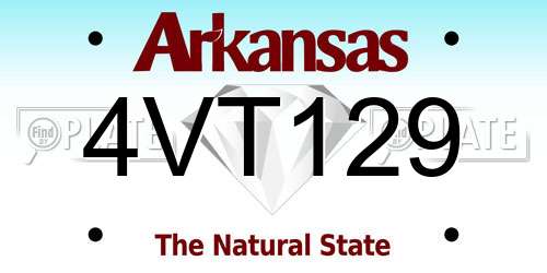 4VT129 Arkansas License Plate