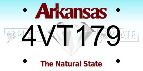 4VT179 Arkansas License Plate