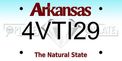 4VTI29 Arkansas License Plate