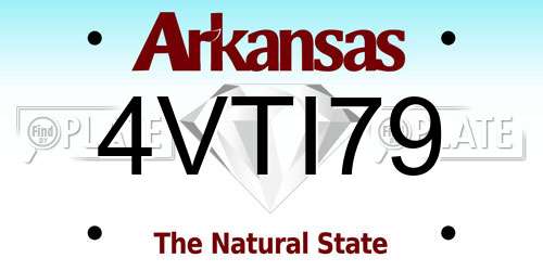 4VTI79 Arkansas License Plate