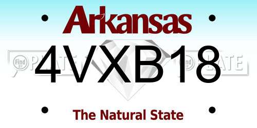 4VXB18 Arkansas License Plate