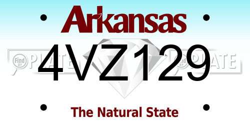 4VZ129 Arkansas License Plate