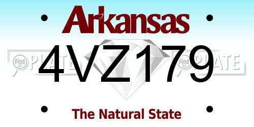 4VZ179 Arkansas License Plate