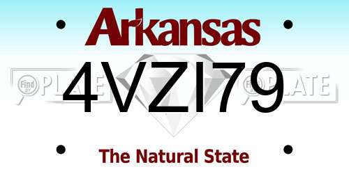 4VZI79 Arkansas License Plate