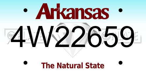 4W22659 Arkansas License Plate