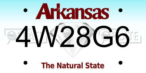 4W28G6 Arkansas License Plate