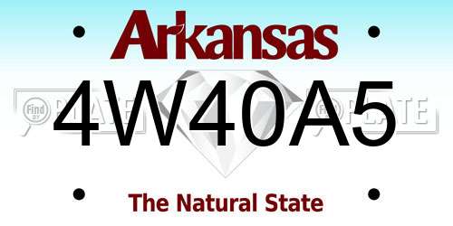 4W40A5 Arkansas License Plate