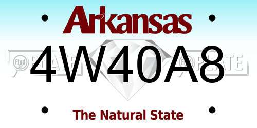 4W40A8 Arkansas License Plate