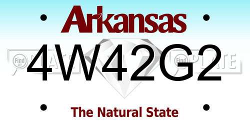 4W42G2 Arkansas License Plate