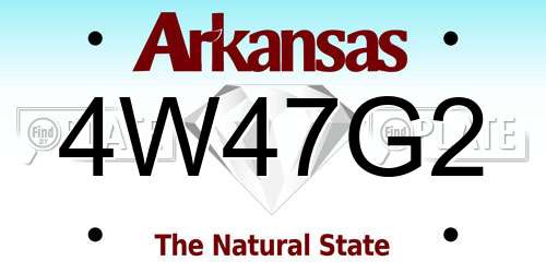 4W47G2 Arkansas License Plate