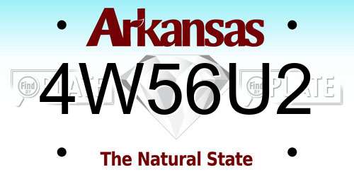 4W56U2 Arkansas License Plate