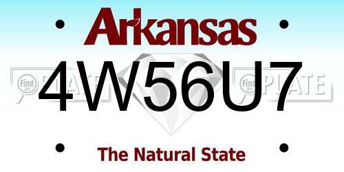 4W56U7 Arkansas License Plate