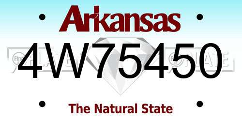 4W75450 Arkansas License Plate