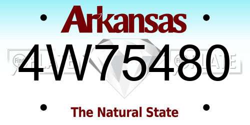 4W75480 Arkansas License Plate