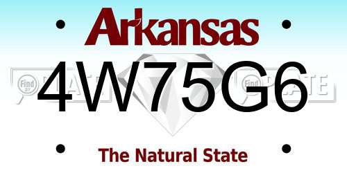 4W75G6 Arkansas License Plate