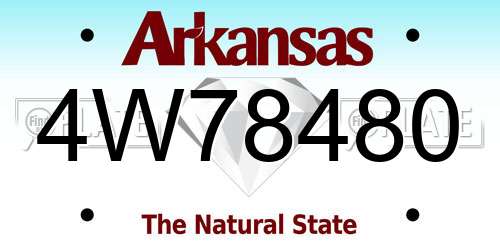 4W78480 Arkansas License Plate