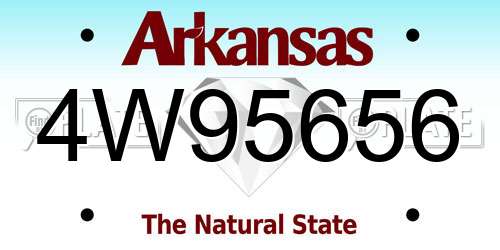 4W95656 Arkansas License Plate