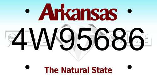 4W95686 Arkansas License Plate