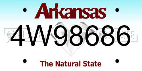 4W98686 Arkansas License Plate