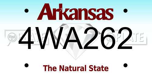 4WA262 Arkansas License Plate