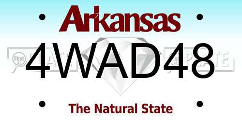 4WAD48 Arkansas License Plate