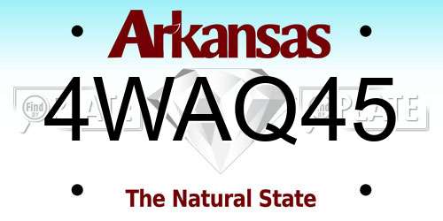4WAQ45 Arkansas License Plate