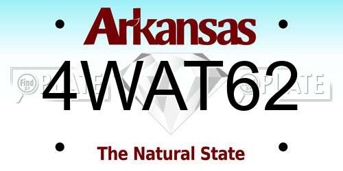 4WAT62 Arkansas License Plate