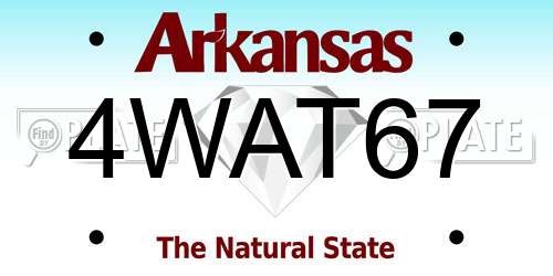 4WAT67 Arkansas License Plate
