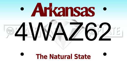 4WAZ62 Arkansas License Plate