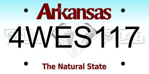 4WES117 Arkansas License Plate