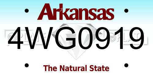 4WG0919 Arkansas License Plate