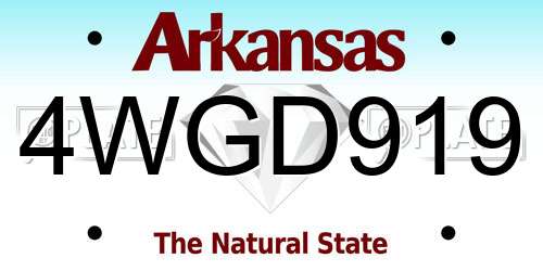 4WGD919 Arkansas License Plate