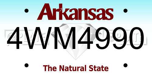 4WM4990 Arkansas License Plate