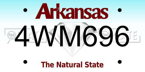 4WM696 Arkansas License Plate
