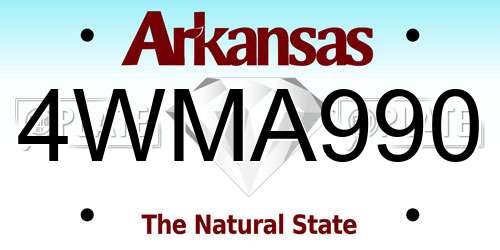 4WMA990 Arkansas License Plate