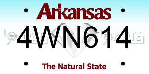 4WN614 Arkansas License Plate