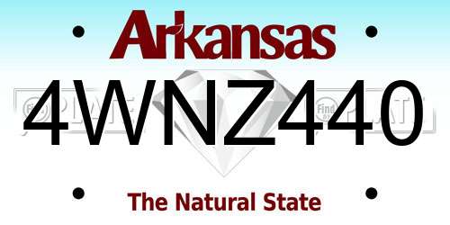 4WNZ440 Arkansas License Plate