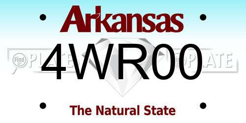 4WR00 Arkansas License Plate