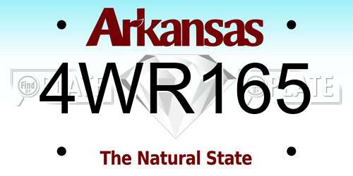 4WR165 Arkansas License Plate
