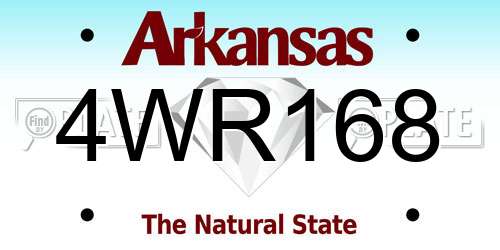 4WR168 Arkansas License Plate