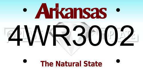 4WR3002 Arkansas License Plate