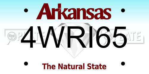 4WRI65 Arkansas License Plate