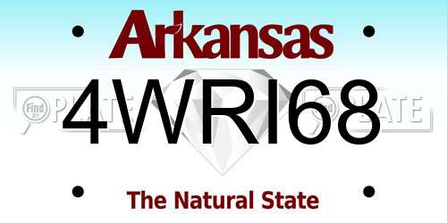 4WRI68 Arkansas License Plate