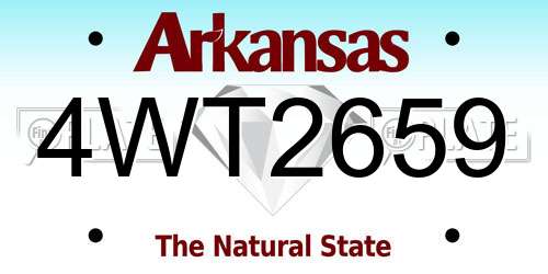 4WT2659 Arkansas License Plate