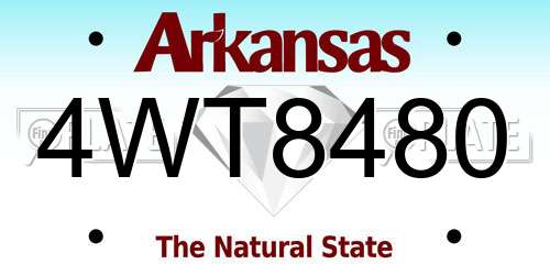 4WT8480 Arkansas License Plate