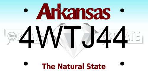 4WTJ44 Arkansas License Plate